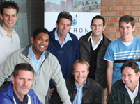 Standing: Chris Bosch, Sabin Nair, Frits Stoop, Willem Schoeman (HVAC International) and Francois du Plessis (all from IRITRON)
Seated: Jock Botha (Pamodzi Gold), Gerard Bolt (HVAC International) and Seun Kotze (Pamodzi Gold).
Not present but involved in the project:  Pieter McLean (Pamodzi Gold)